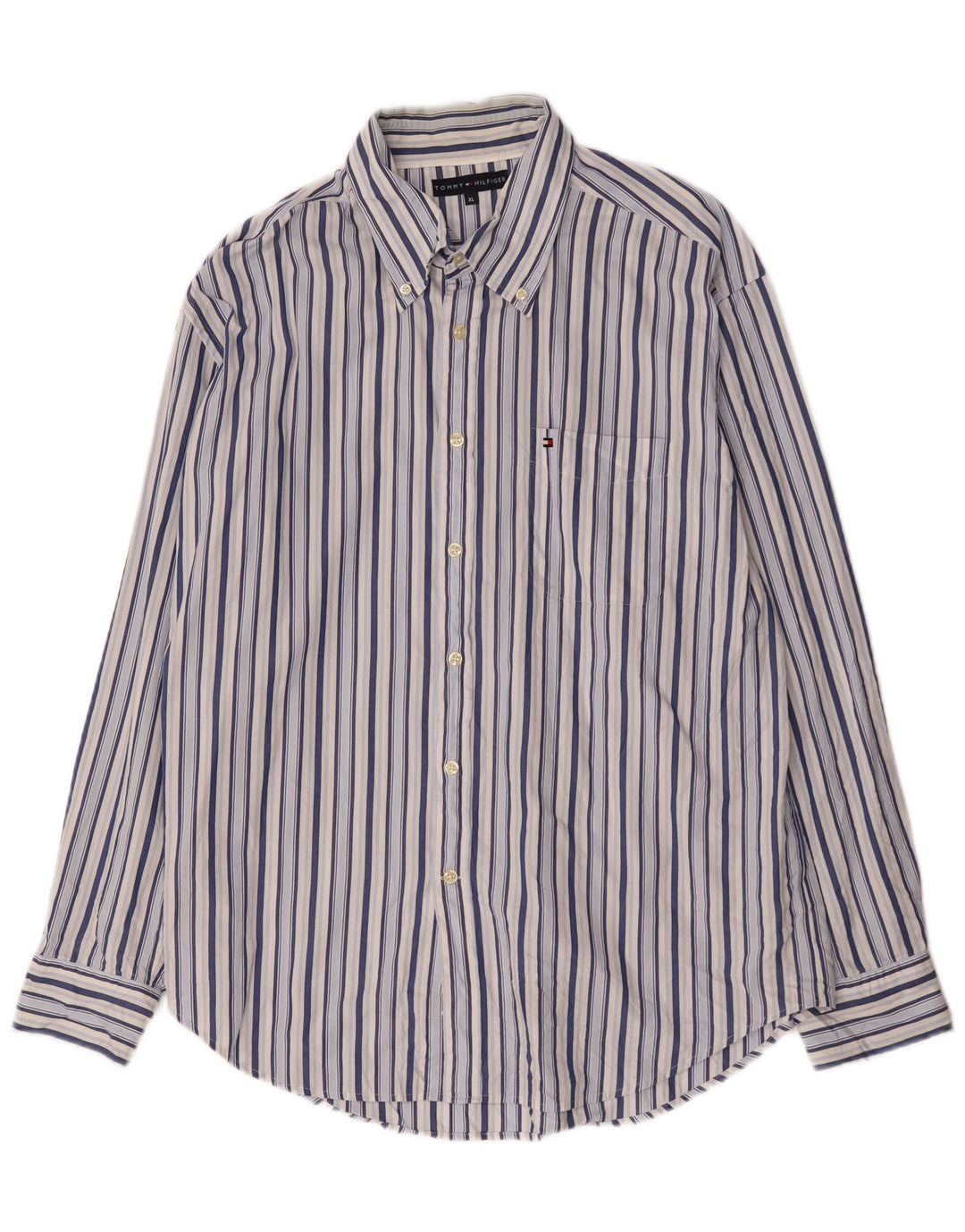 Tommy Hilfiger herreskjorte XL blå stribet bomuld