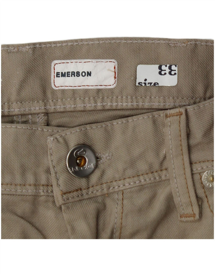 ENERGIE Herre Emerson Straight Casual Bukser W33 L32 Beige Bomuld