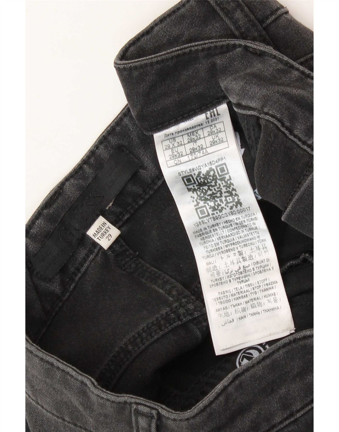 Guess Straight Jeans til mænd W29 L32 Sort viskose