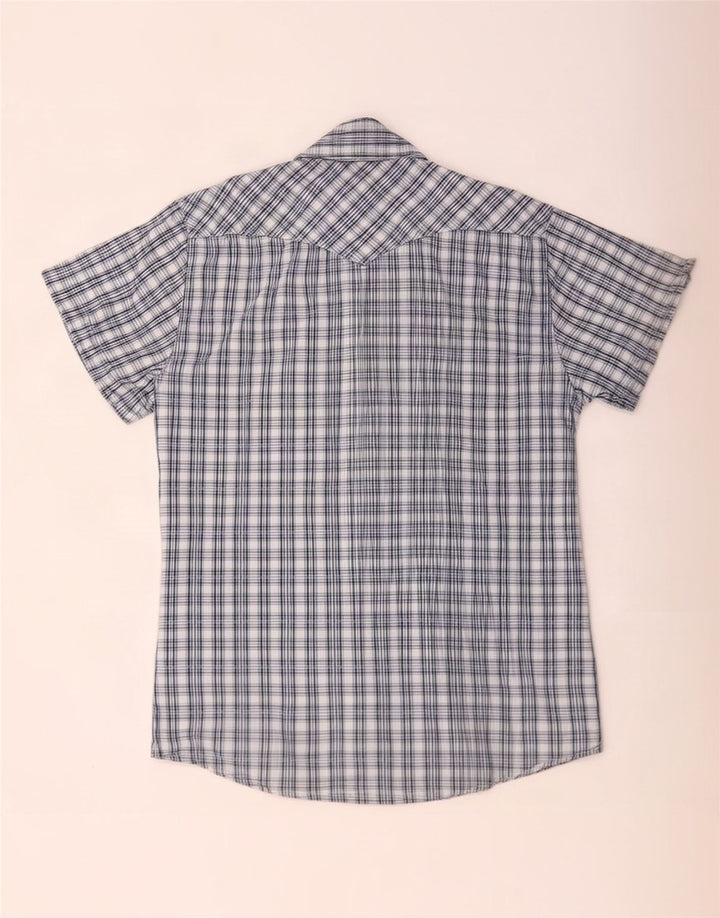 Jack & Jones Kortærmet Herreskjorte Medium Blue Ternet Bomuld