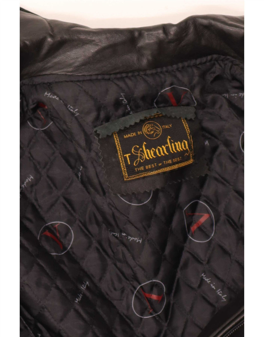 Vintage herre læderjakke UK 36 Small Black Shearling