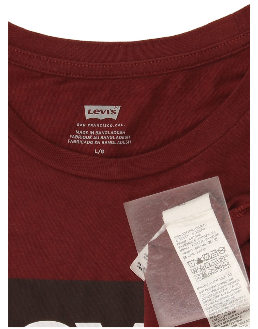 Levi's Herre grafisk T-shirt Top Stor Bourgogne bomuld