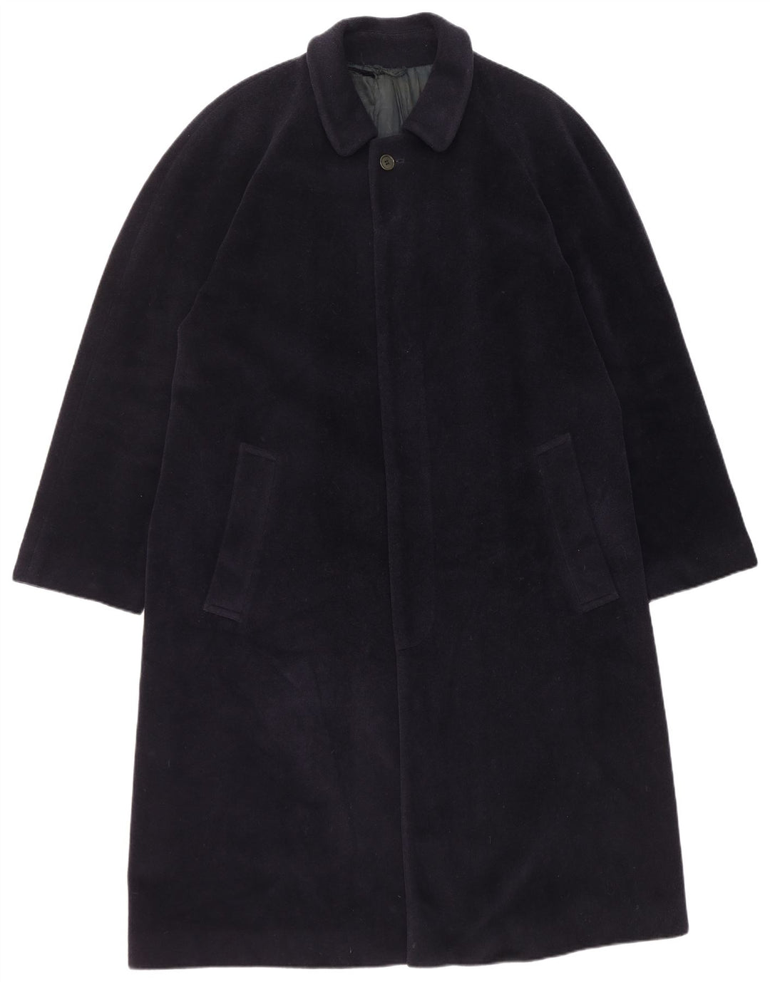 Cerruti 1881 Mens Overcoat UK 38 Medium Navy Blue Virgin Wool