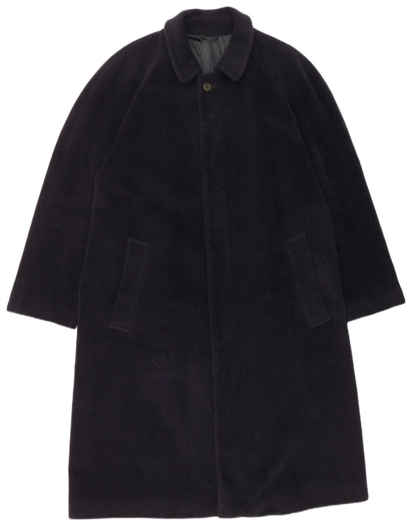 Cerruti 1881 Mens Overcoat UK 38 Medium Navy Blue Virgin Wool
