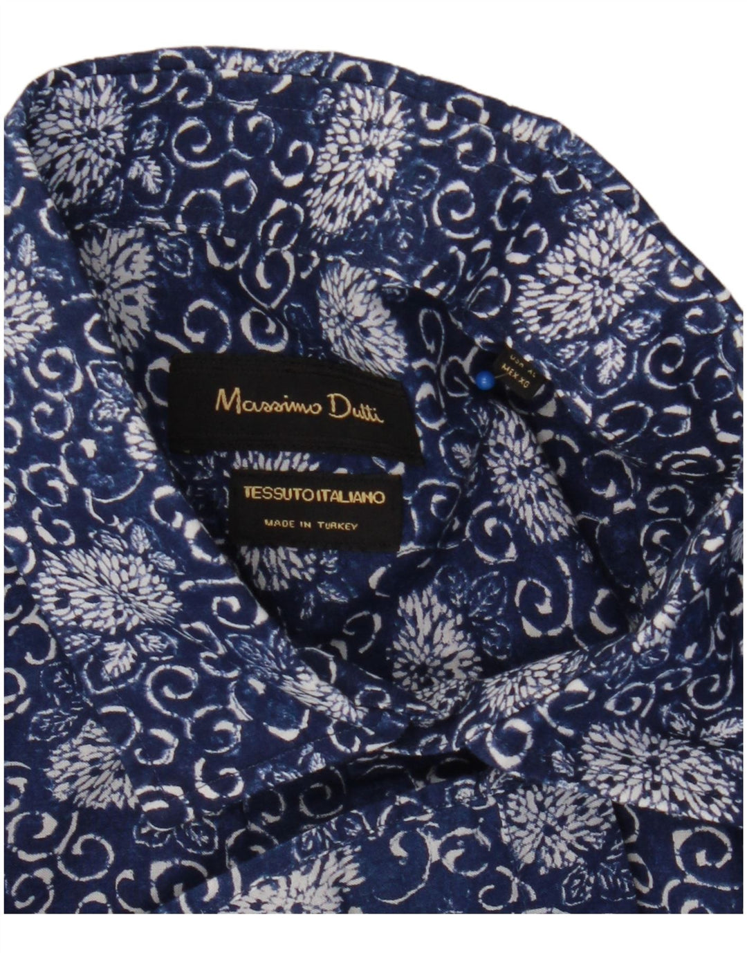 Massimo Dutti Herreskjorte XL Navy Blue Floral