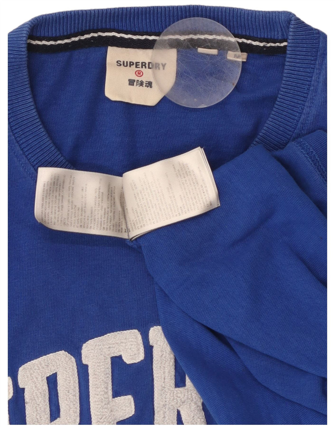 SUPERDRY Herre grafisk T-shirt top mellemblå bomuld