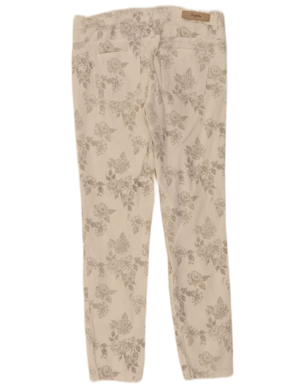Zara Dame Trafaluc Slim Casual Bukser EU 38 Small W28 L27 White Floral