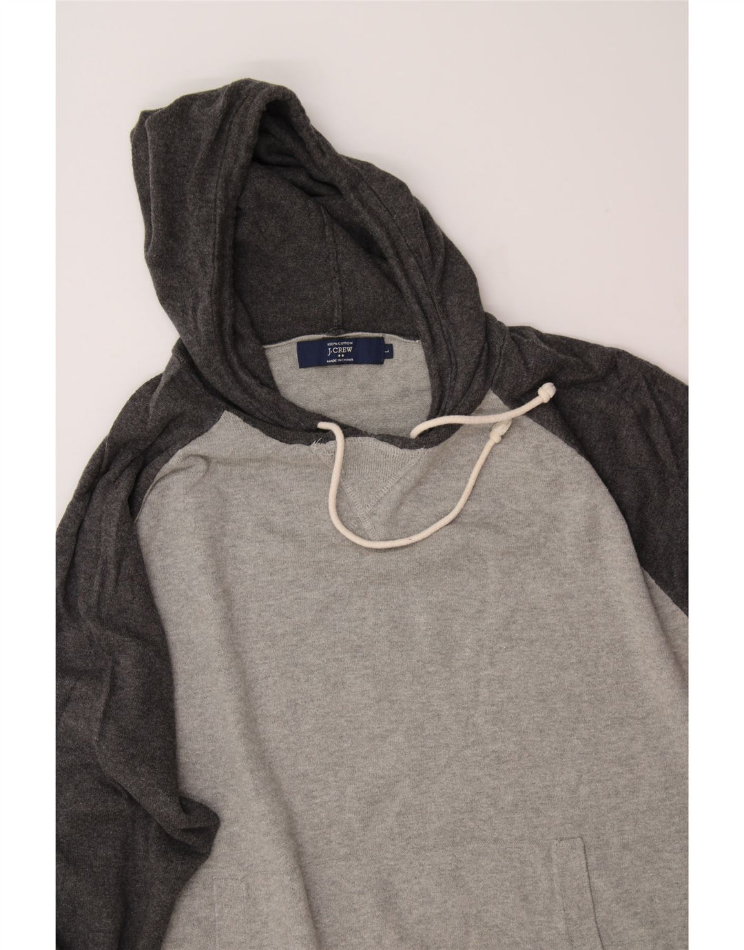 J. CREW Herre hættetrøje Sweater Stor Grå Colourblock Bomuld