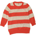 J. CREW Womens Crew Neck Jumper Sweater UK 16 Large White Striped Vintage J. Crew and Second-Hand J. Crew from Messina Hembry 