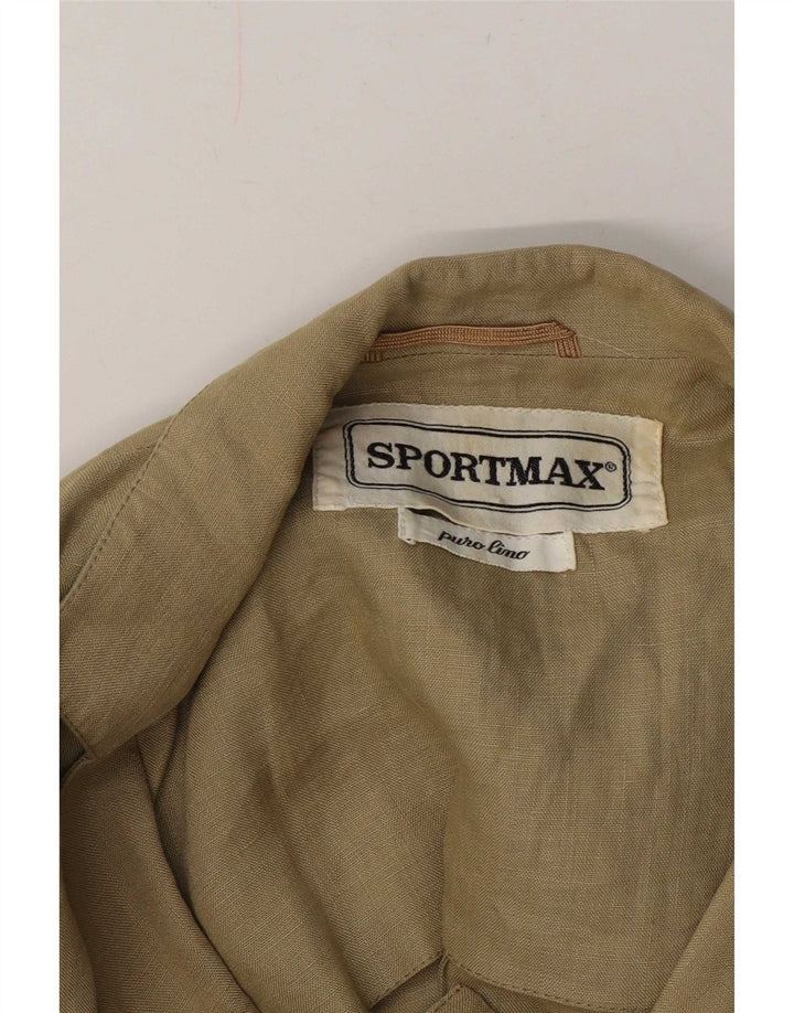 Sportmax Dame Dobbeltradet Blazer Jacket UK 12 Medium Green Linen
