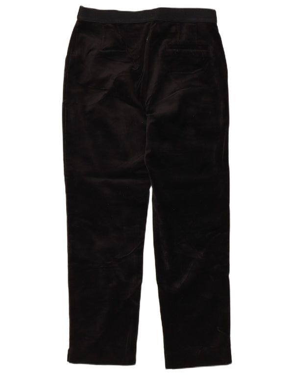 Marks & Spencer Womens Velvet Cropped Trousers UK 8 Small W28 L25 Black
