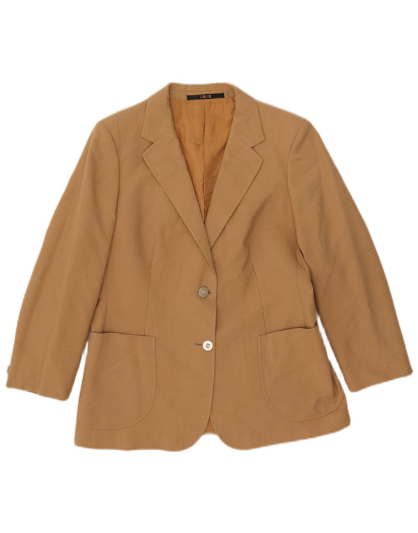 DAKS Dame 2-knaps blazerjakke UK 12 Medium Brun Uld
