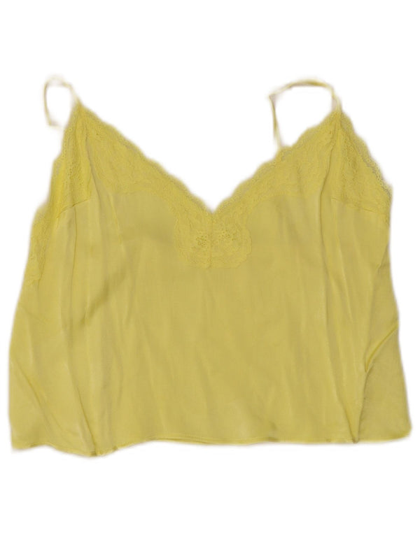 Vintage Dame Cami Top UK 10 Lille Gul
