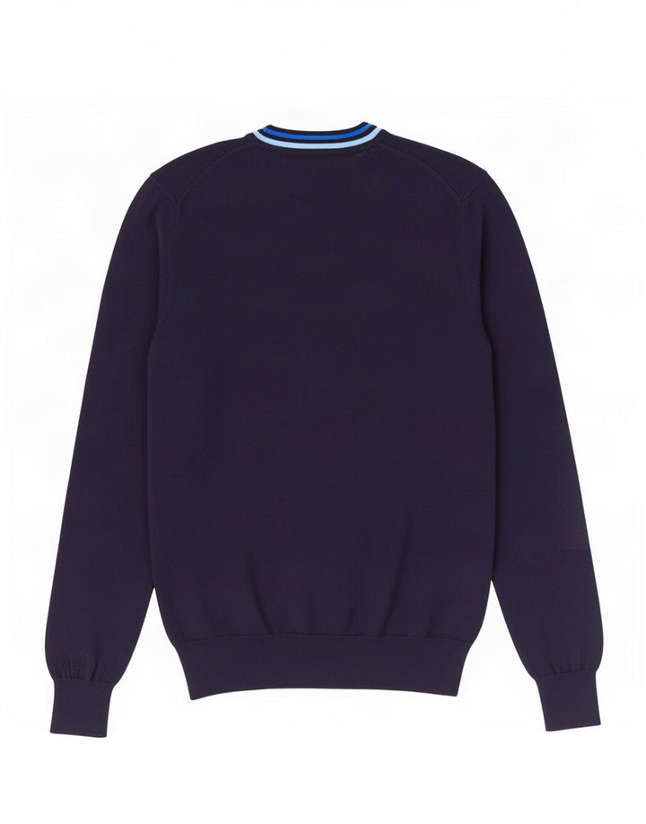 Fred Perry Herre V-hals sweater Medium marineblå bomuld