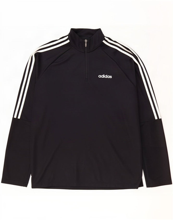 Adidas Herre Aeroready Zip Neck Pullover Træningsdragt Top XL Sort Polyester