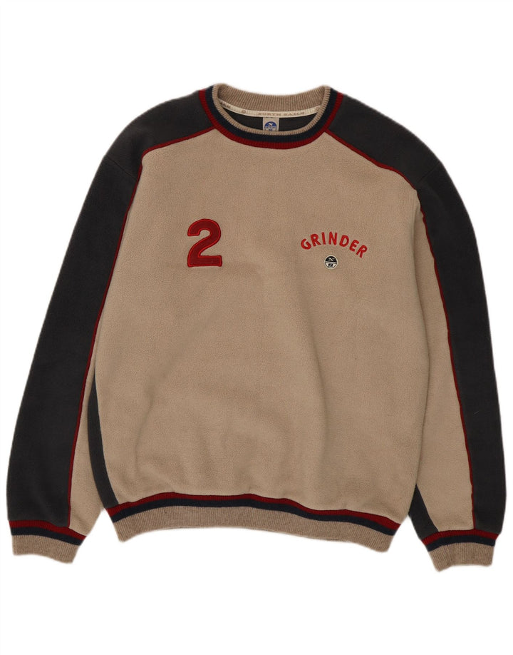 North Sails Herre Grafisk Fleece Jumper Stor Beige Colourblock Polyester