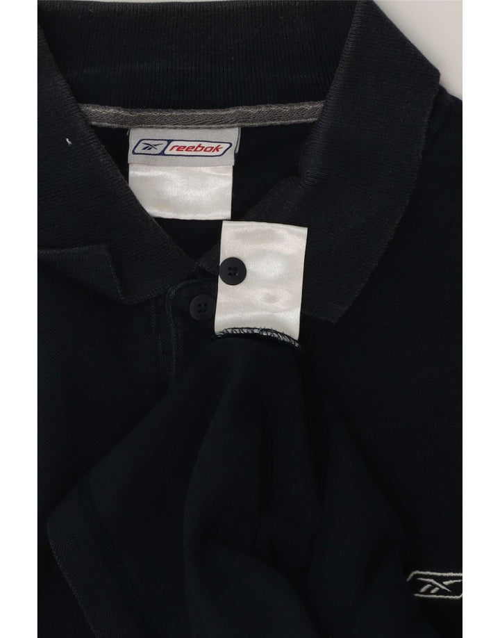Reebok Poloshirt til mænd Medium marineblå stribet bomuld