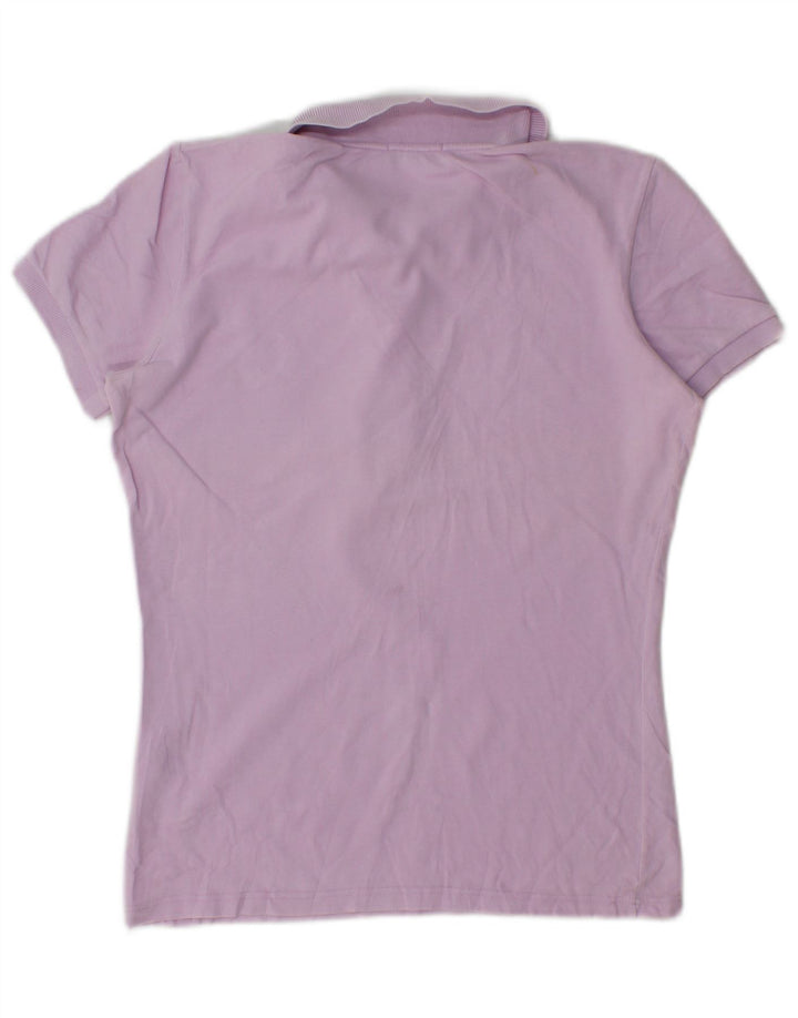 Fred Perry Dame Polo Shirt UK 12 Medium Lilla Bomuld