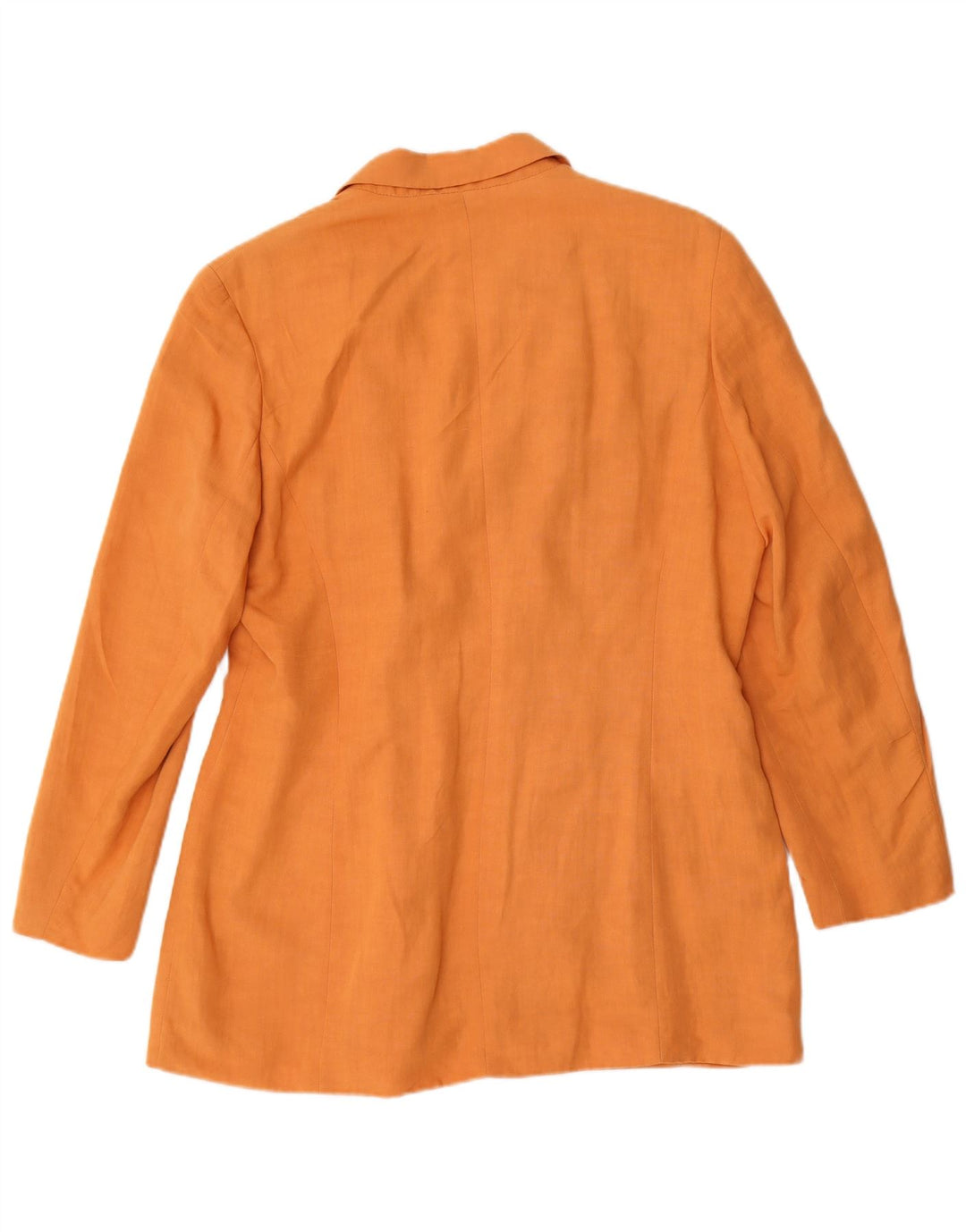 Vintage Dame Dobbeltradet Blazer Jacket UK 16 Large Orange Viscose
