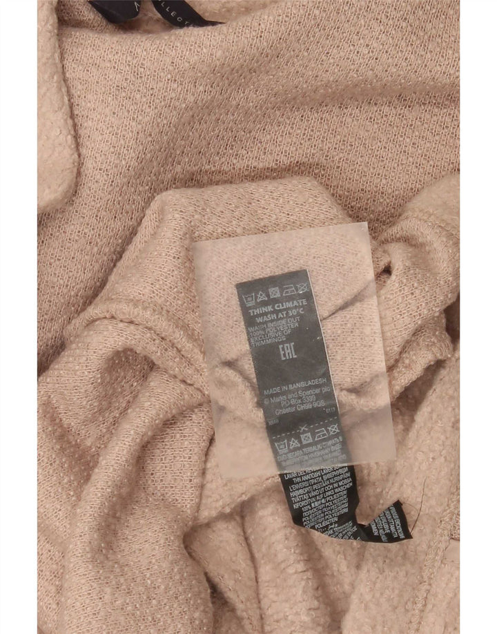 Marks & Spencer Womens Longline Cardigan Sweater UK 16 Large Pink Polyester