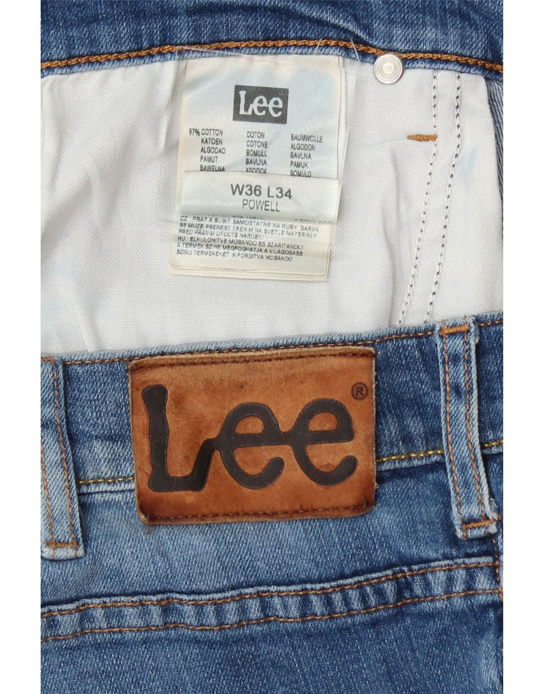 LEE Womens Powell Slim Jeans W36 L34 Blue Cotton Vintage Lee and Second-Hand Lee from Messina Hembry 