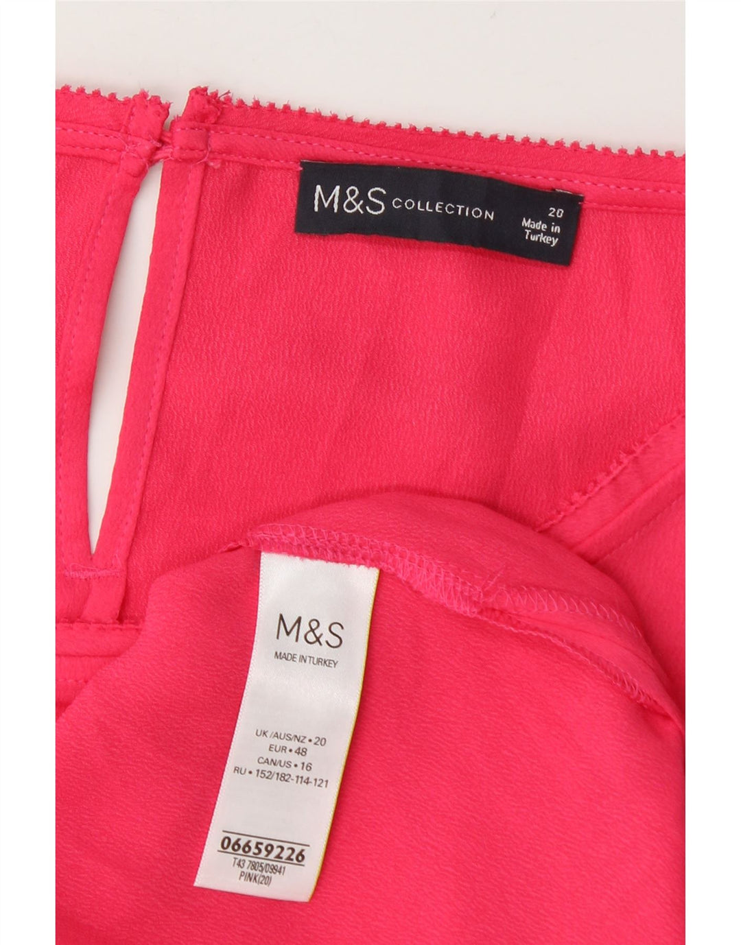 Marks & Spencer Damebluse Top UK 20 2XL Pink Polyester