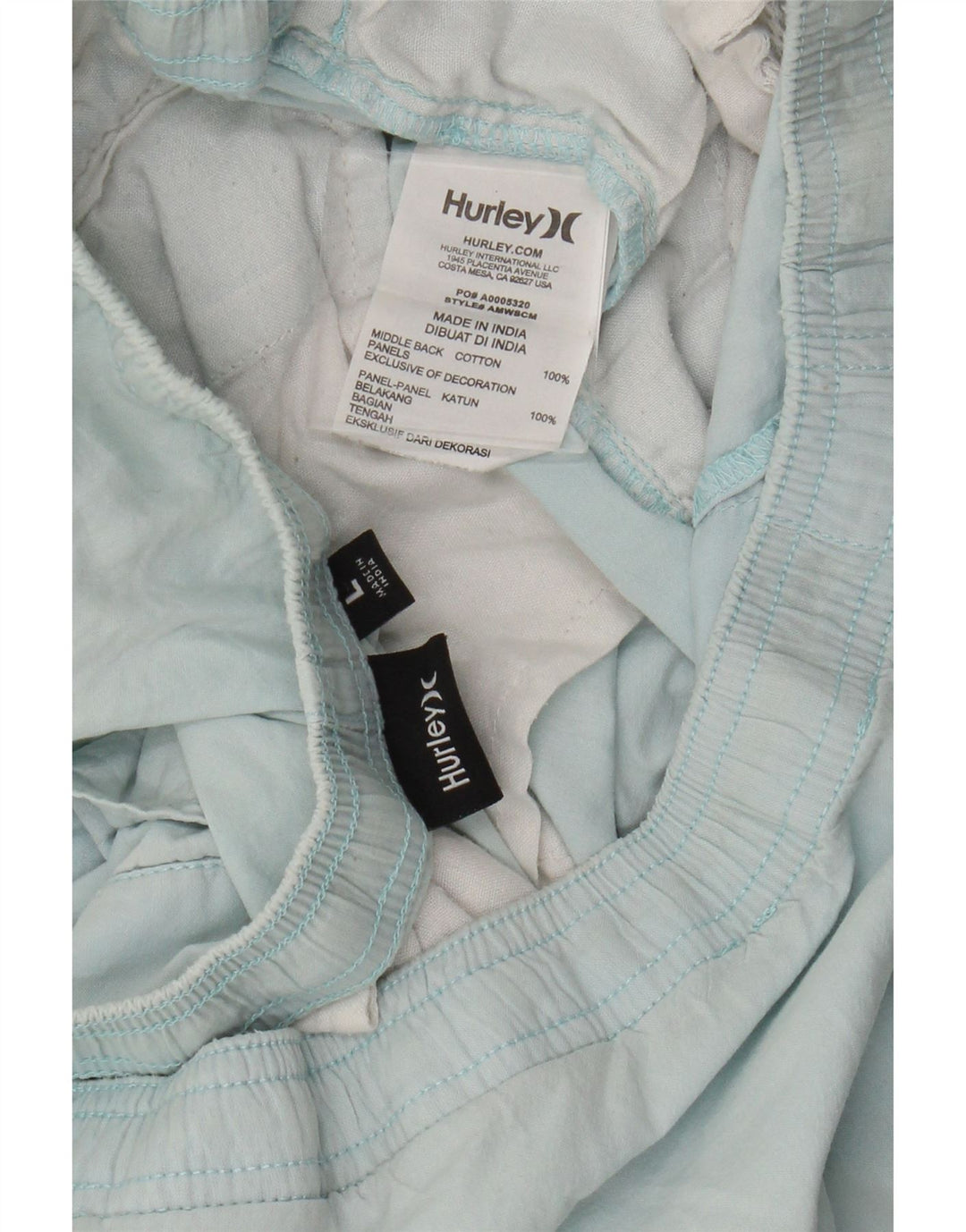 Hurley Herre Chino Shorts Large W36 Blå Bomuld