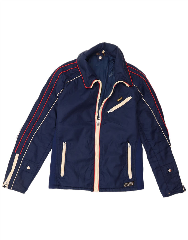 McGregor Dame Windbreaker Jacket UK 12 Medium Navy Blue Colourblock