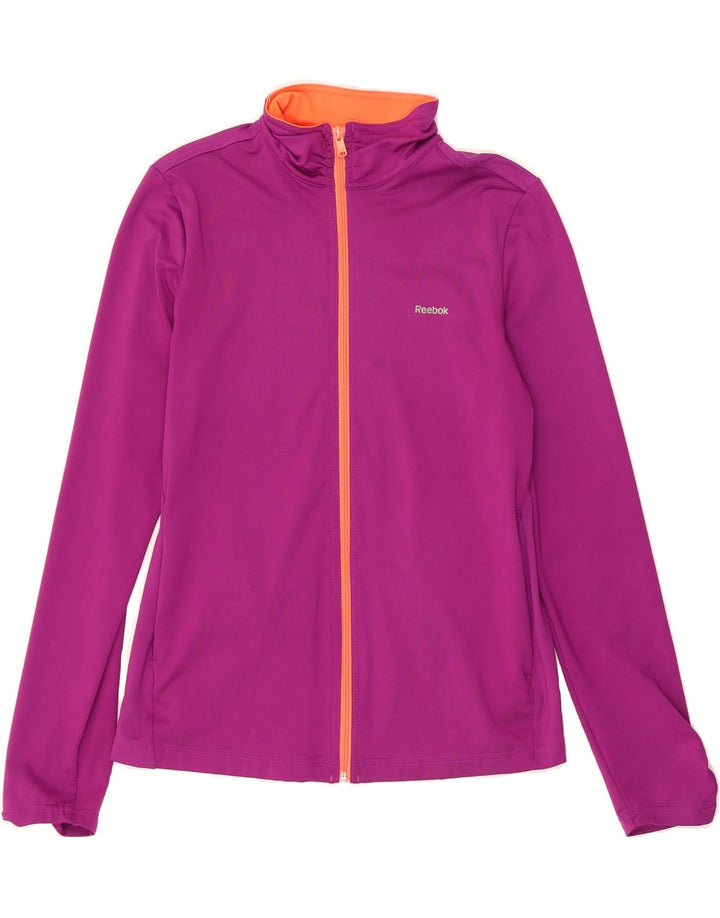 REEBOK Womens Tracksuit Top Jacket UK 12/14 Medium Pink Polyester Vintage Reebok and Second-Hand Reebok from Messina Hembry 