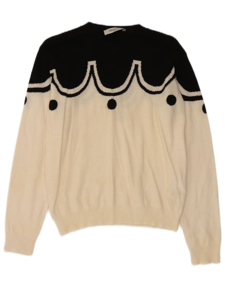 Valentino Dame Jumper Sweater UK 12 Medium Off White Classic