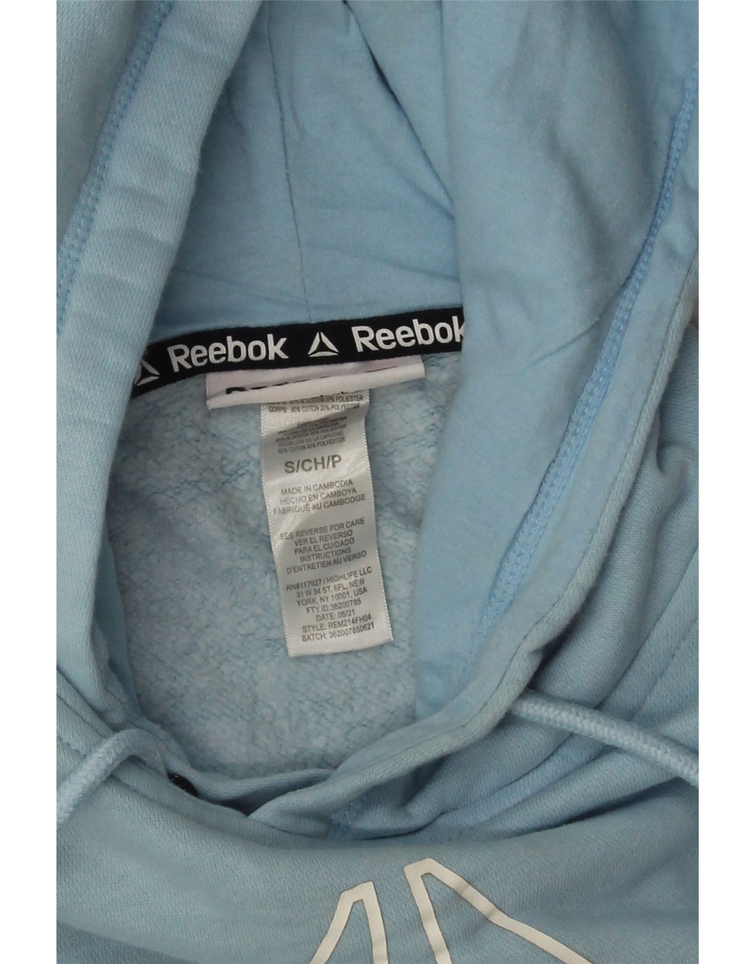 Reebok Grafisk hættetrøje til mænd, lille blå bomuld