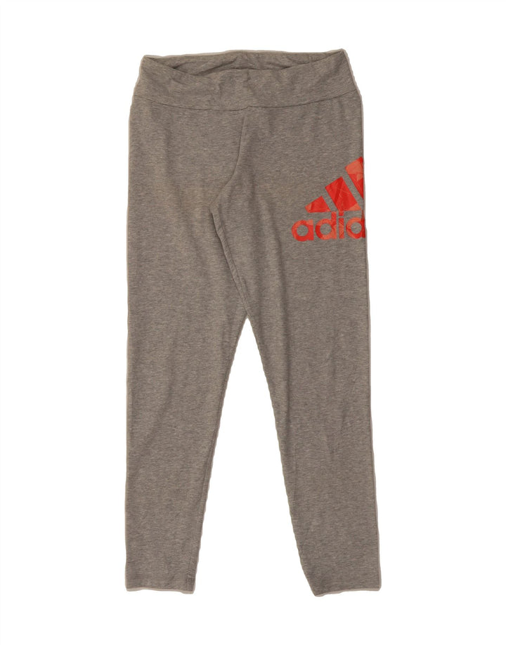 ADIDAS Womens Graphic Leggings UK 12/14 Medium Grey Cotton Vintage Adidas and Second-Hand Adidas from Messina Hembry 
