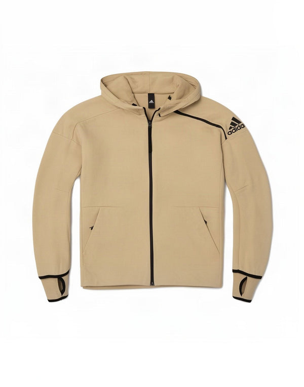 Adidas Hættetrøje med lynlås til mænd Medium Beige Bomuld