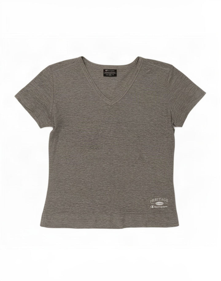 Champion Dame T-Shirt Top UK 12 Medium Grå