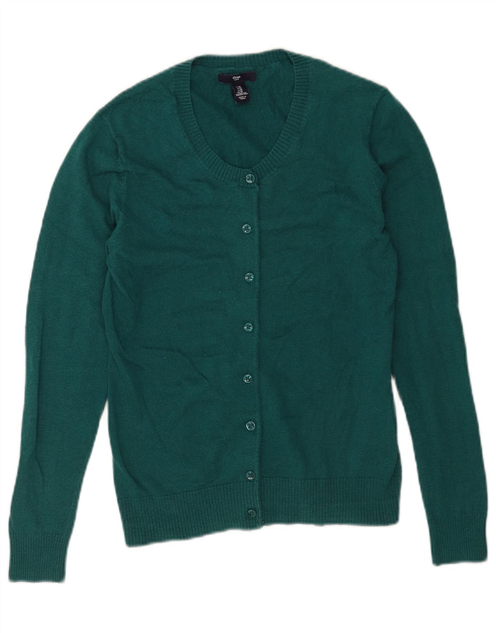 Gap Dame Cardigan Sweater UK 12 Medium Green Bomuld