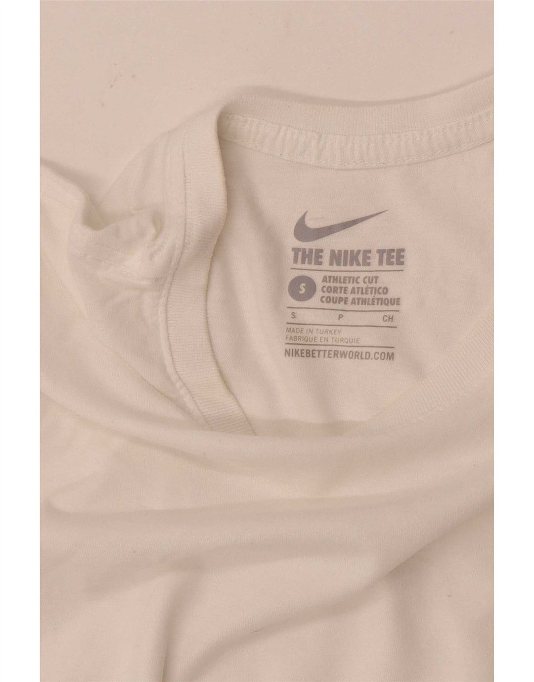 Nike T-shirt med atletisk snit til mænd, lille hvid