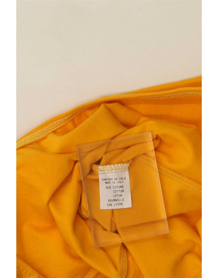 Vintage ærmeløs bodysuit til kvinder UK 12 Medium Yellow Cotton