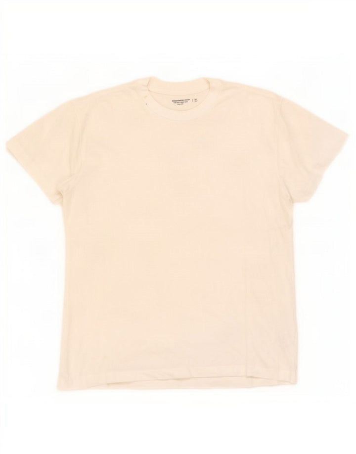 Abercrombie & Fitch Herre Relaxed T-Shirt Top Medium White Bomuld