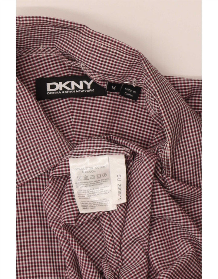 Dkny Herreskjorte Medium Burgundy Gingham Cotton
