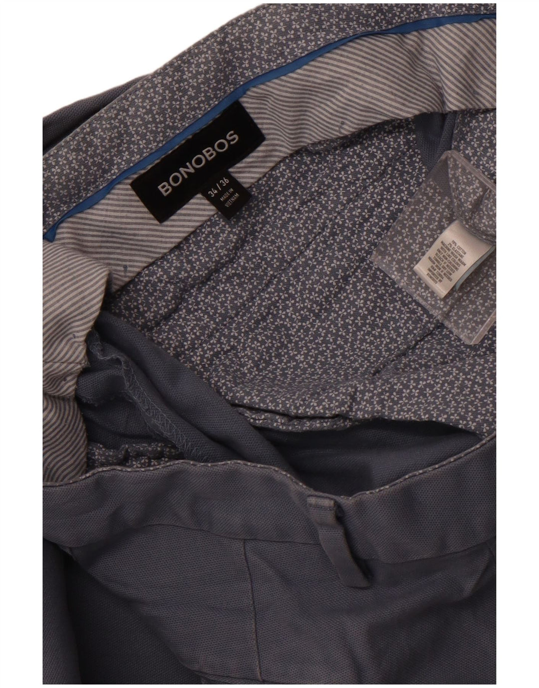 BONOBOS Herre Slim Suit Bukser W34 L36 Blå Bomuld
