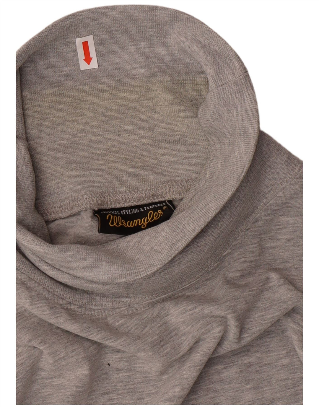 WRANGLER Mens Top Long Sleeve Large Grey Cotton