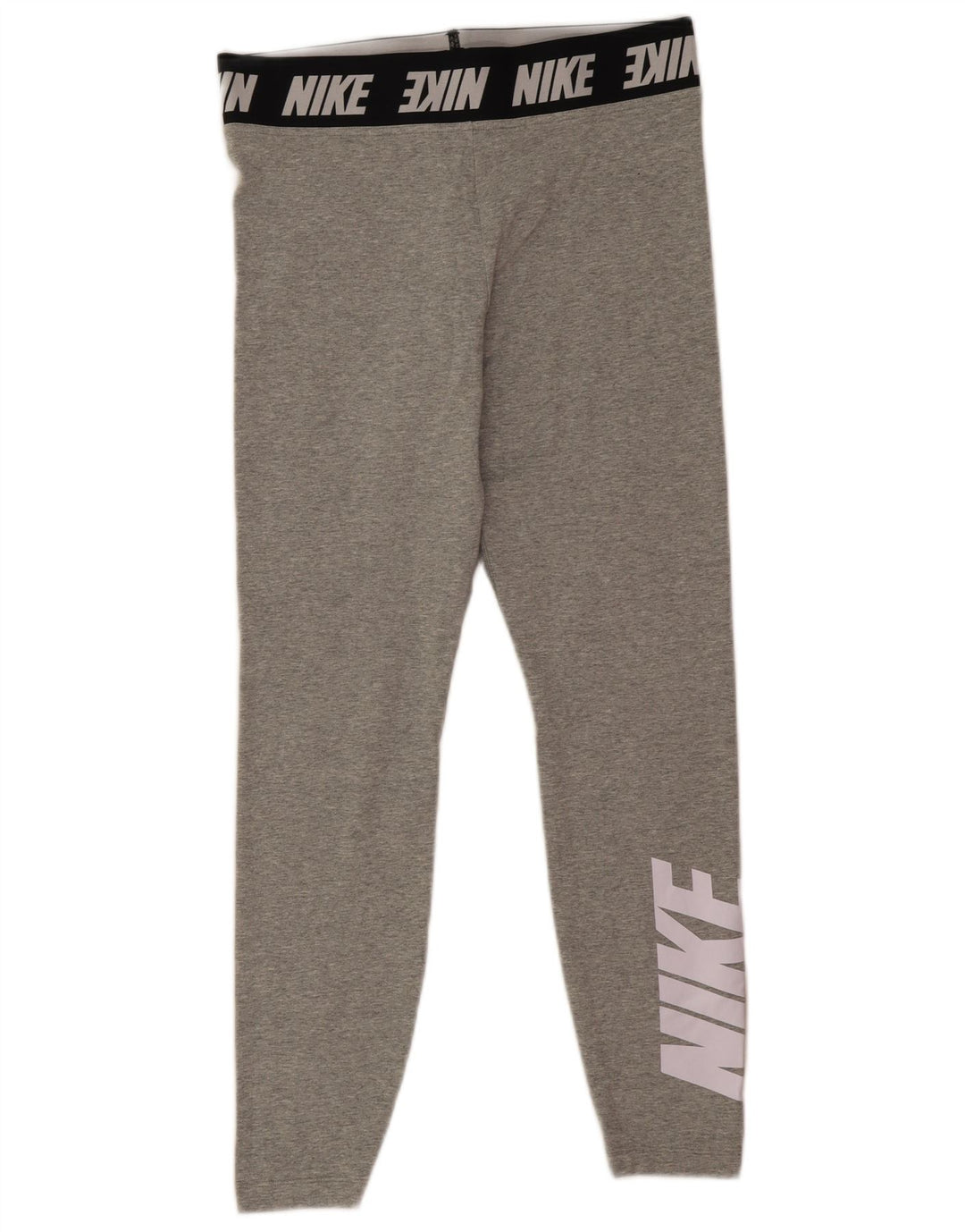 Nike Dame Grafiske Leggings UK 14 Large Grå Bomuld
