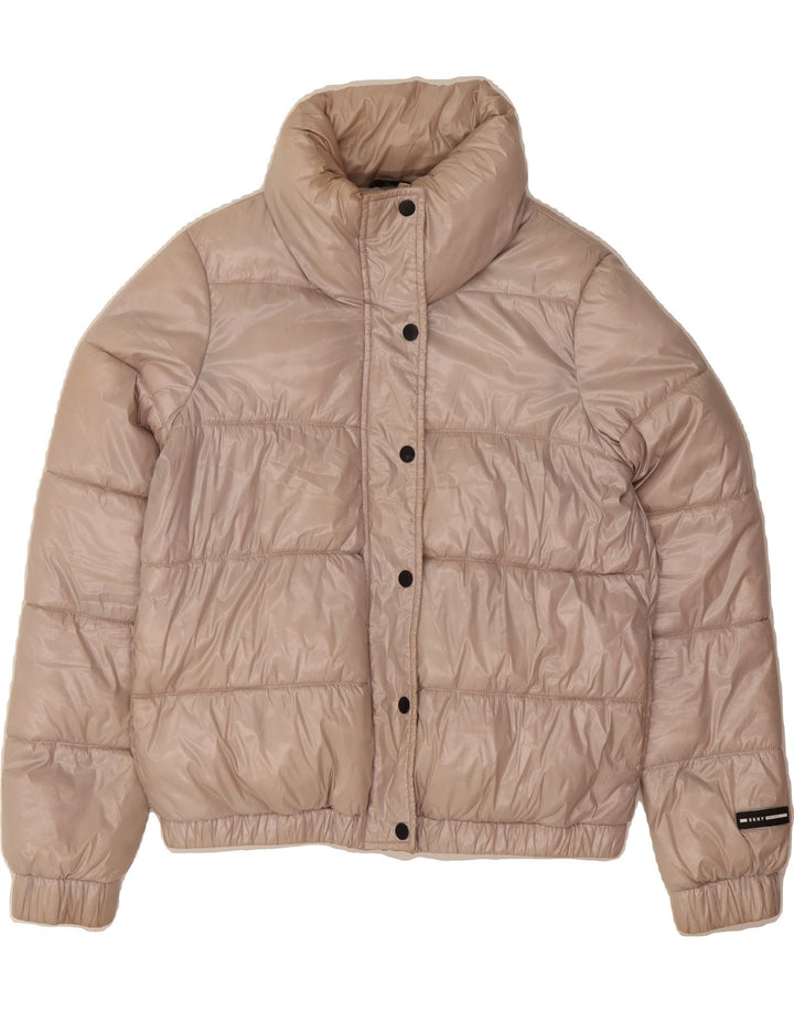 DKNY Womens Graphic Oversized Padded Jacket UK 10 Small Pink Polyester Vintage Dkny and Second-Hand Dkny from Messina Hembry 