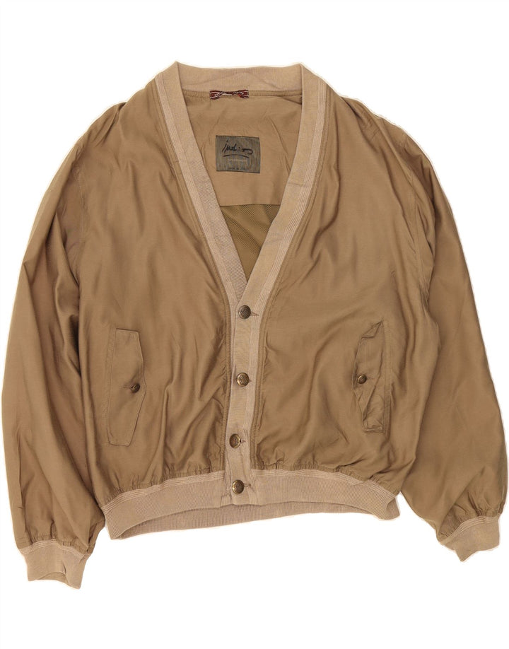 VINTAGE Mens Bomber Jacket UK 42 XL Brown Vintage Vintage and Second-Hand Vintage from Messina Hembry 