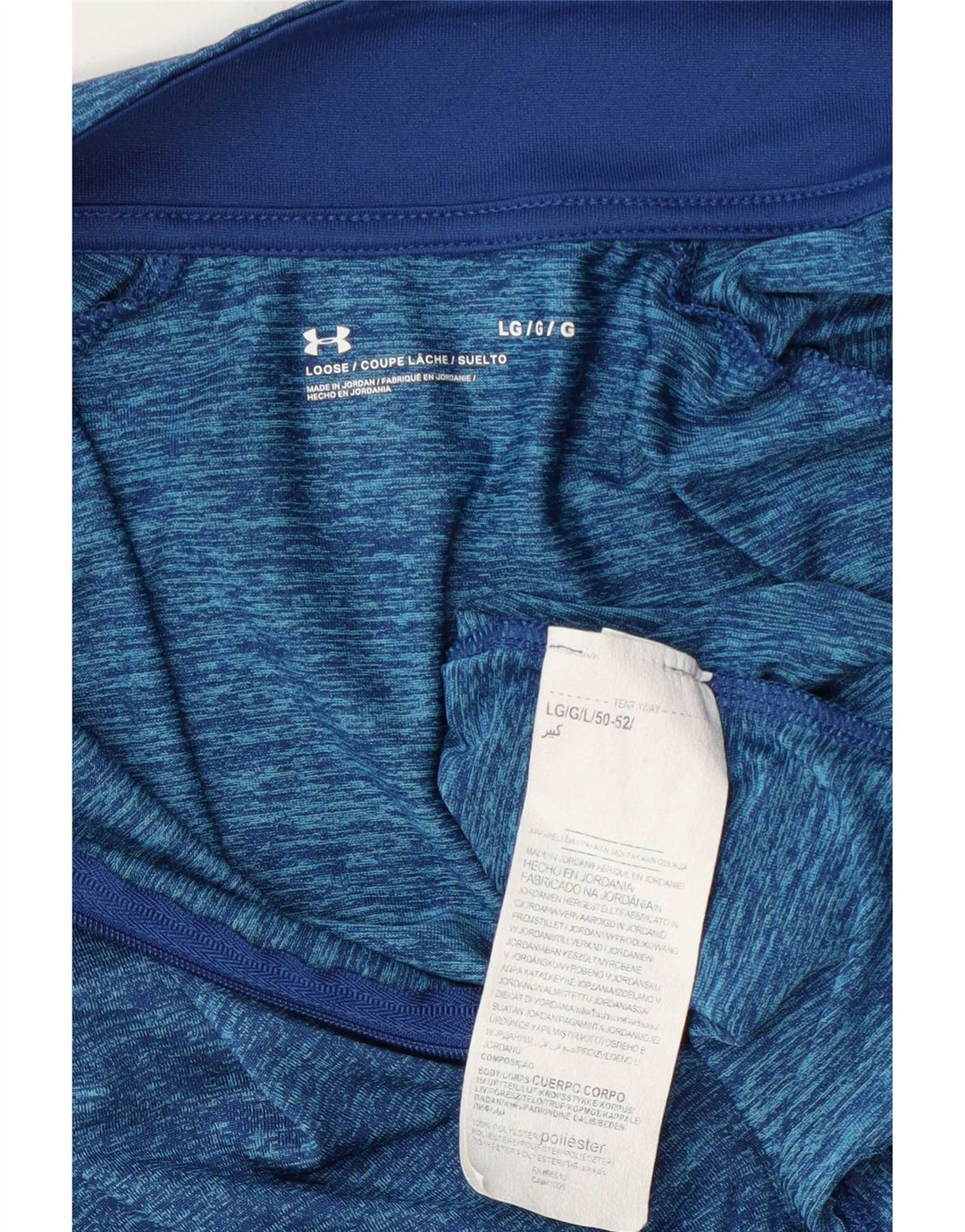 Under Armour Herre Zip Neck Pullover Træningsdragt Top Large Blue Flecked