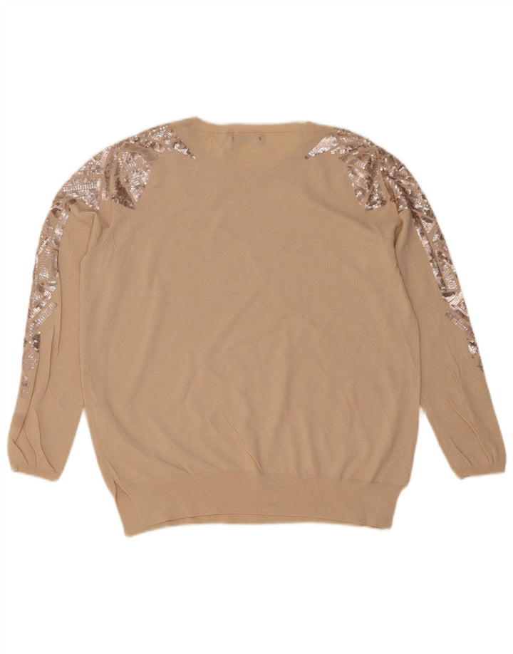 Zara Dame sweater med rund hals DK 14 Medium Beige Geometrisk