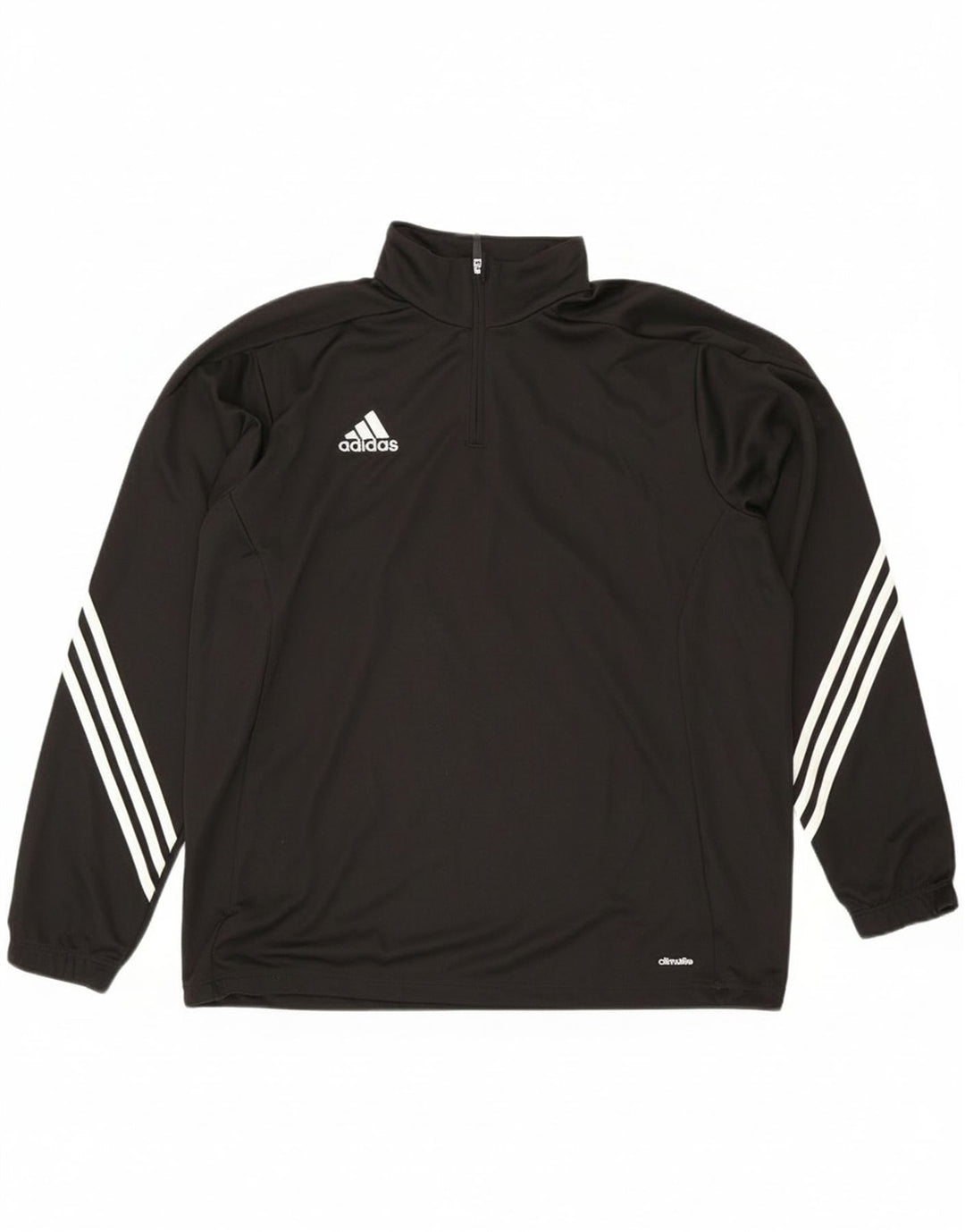 Adidas Herre Climalite Pullover med lynlås-hals Træningsdragt Top XL Sort Polyester