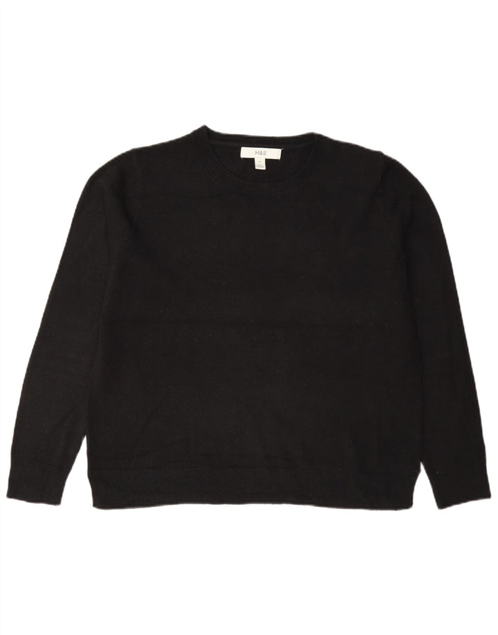 Marks & Spencer Dame sweater med rund hals DK 12 Medium Sort Akryl