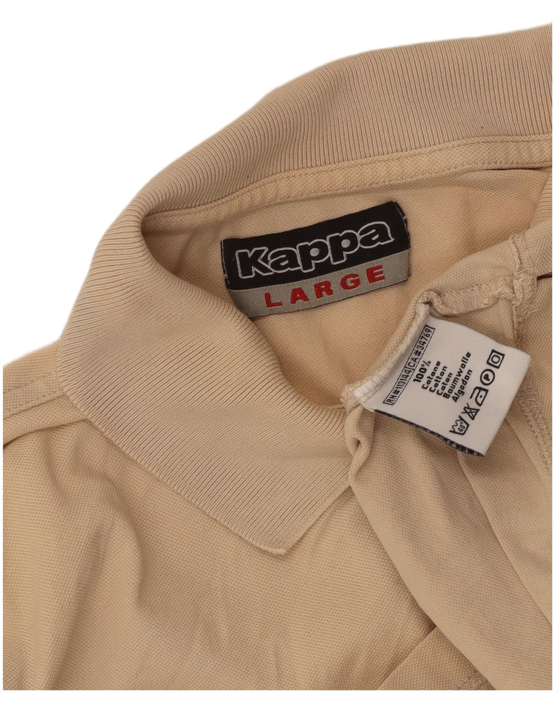 Kappa herre poloskjorte stor beige bomuld