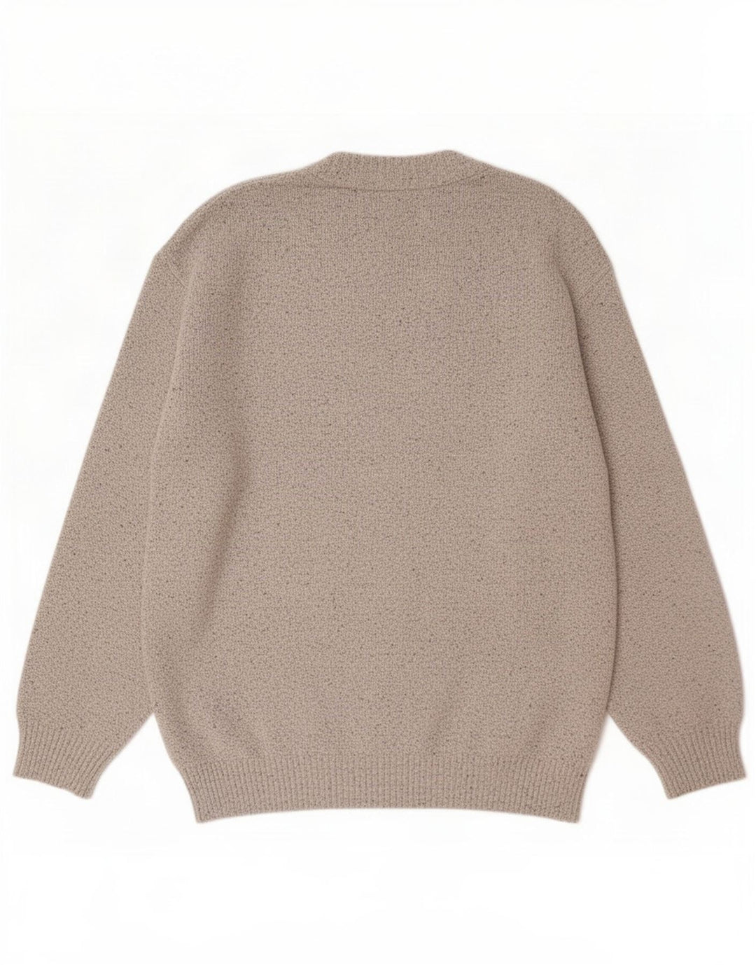 Ny Fast Herre Cardigan Sweater Stor Grå Bomuld